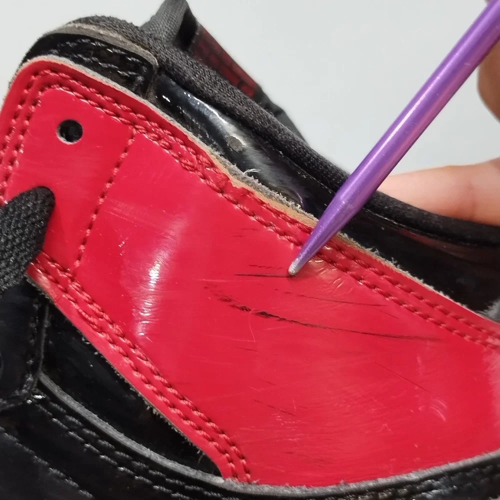 Nike Air Jordan Retro 1 High OG Patent Bred Sneakers Youth 7Y Multi 575441-063